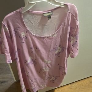 Style & Co. Lavender Floral Short Sleeve Tee